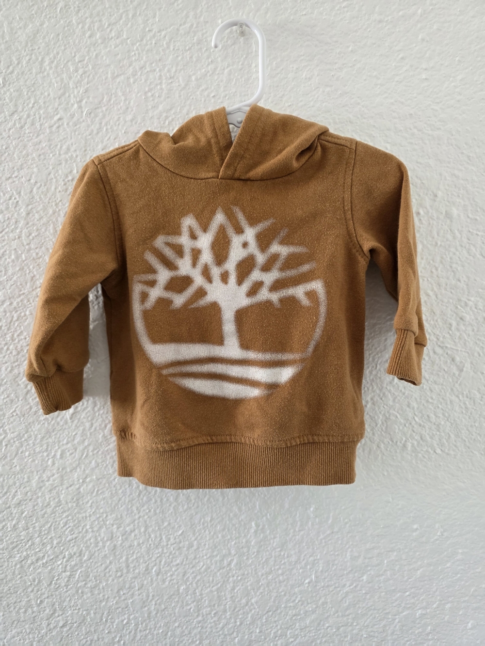 Timberland Brown Hooded Kids Sweatshirt with White Tree Logo